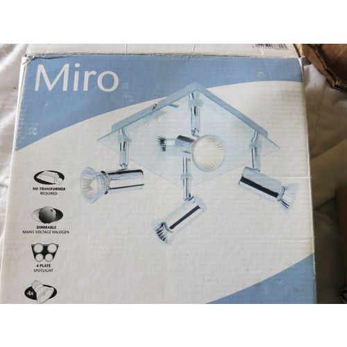 Ring Miro Mirror Plate And Chrome Halogen Spotlight 4 Way 78802