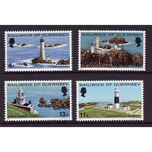 GUERNSEY 1976 LIGHTHOUSES SG135 / 138 SET 4 VALS U/M MINT #3