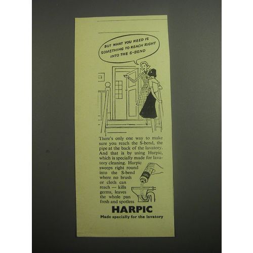 1948 Harpic Cleaner Ad - But what you need is something to reach