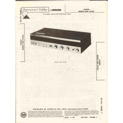 WARDS AIRLINE model GEN-1979A AM FM clock radio Sams Photofact manual