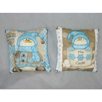 4 Snowman Mini Pillows Ornies Tucks Bowl Fillers Winter Home Decor