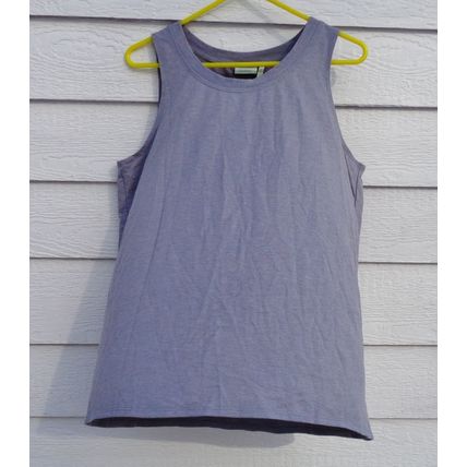 LOGO Lounge Lori Goldstein Gray French Terry Sleeveless Top L 42 Chest Tunic 022