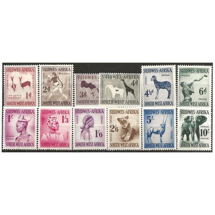 South West Africa 1954 Pictorial Definitive Set SG154-165 Mounted Mint . .. .