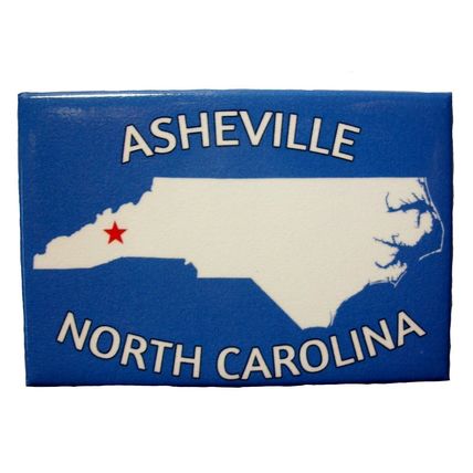 Asheville North Carolina Blue Fridge Magnet