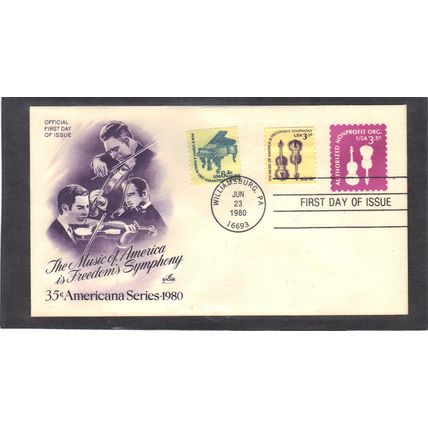 FDC Art Craft U589 3.5c Violins + 1615C + 1813 (Cachet-U/A) CV00340