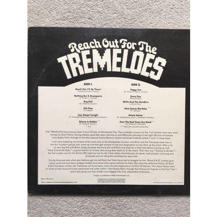 THE TREMELOES - REACH OUT FOR THE TREMELOES (UK VINYL LP, 1973)