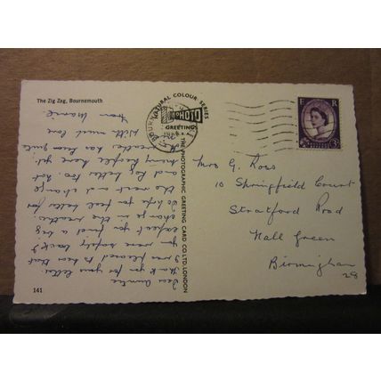 THE ZIG-ZAG PATH & PROMENADE, BOURNEMOUTH, Dorset used postcard 1965? pm =