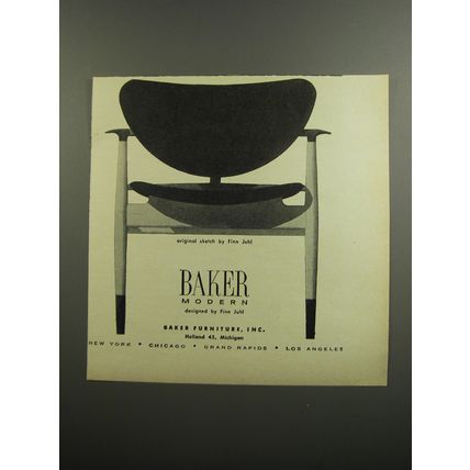 1952 Baker Modern Chair by Finn Juhl Advertisement