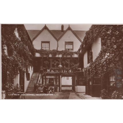 New Inn Hotel Gloucester Real Photo Postcard