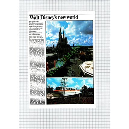 Walt Disney Disneyland Disney World Florida - 1972 Article