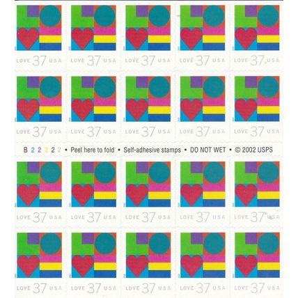 Love Stamp Booklet of Twenty 37 Cent Stamps Scott 3657a