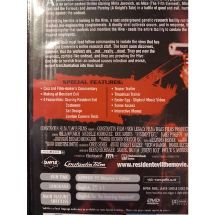 Resident Evil - DVD Milla Jovovich / Michelle Rodriguez