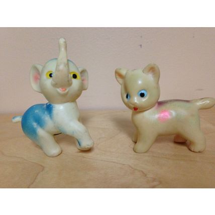 5 Vintage Squeaky toys from the 50's/60's in great condition. Very rare