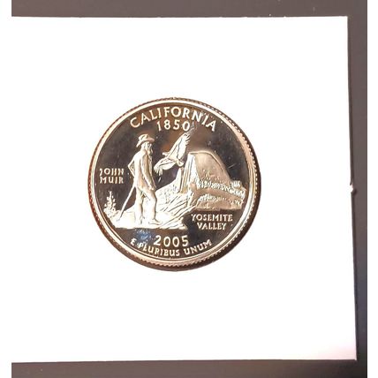 1- 2005 S ( CLAD PROOF/ DCAM ) CALIFORNIA STATEHOOD QUARTER.