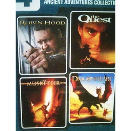 4 Ancient Adventures DVD - The Quest, Robin Hood, Dragon heart, The Musketeer
