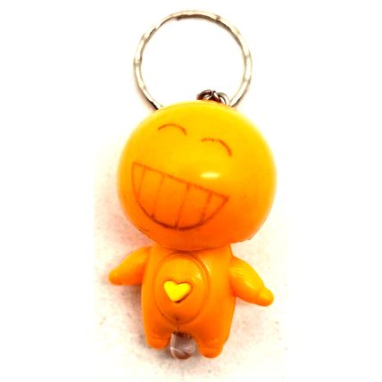 2" Orange Emoji with Light Keychain Charm Fob Purse Bag Luggage (J14)