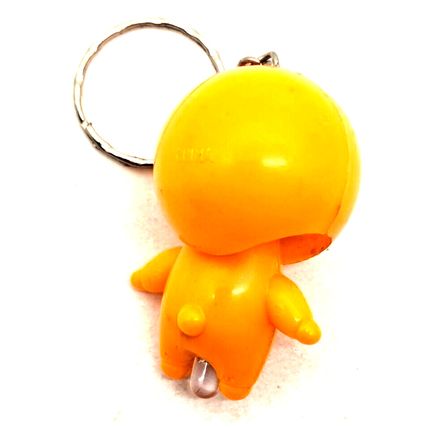 2" Orange Emoji with Light Keychain Charm Fob Purse Bag Luggage (J14)