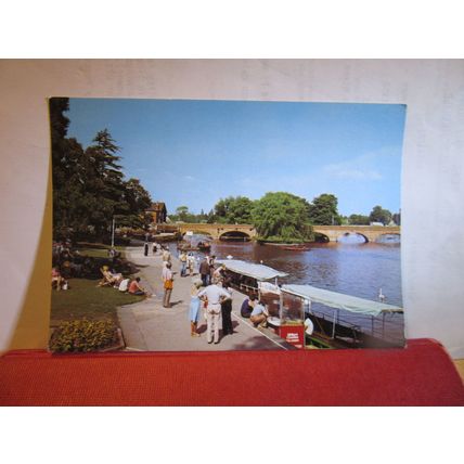 RIVER AVON, STRATFORD UPON-AVON unused postcard by J Arthur Dixon =