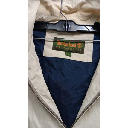 Vintage Timberland Men's Large Weathergear Khaki Bomber Jacket Outdoor Clothing