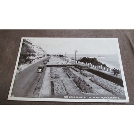1952 fr Postcard - Old Cars @ The Leas, Folkestone - Kent
