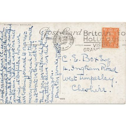 PC17203 Shakespeares Birthplace. Salmon series 635. 1947