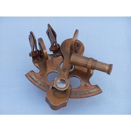 Scout's Antique Brass Sextant with Rosewood Box 4""