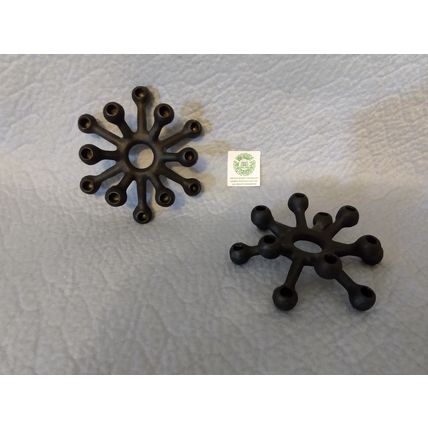PAIR OF 1960s MODERN DANSK CAST BLACK METAL CANDLE HOLDERS by JENS QUISTGAARD