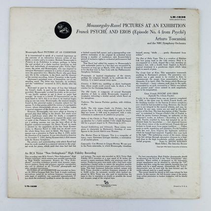 Moussorgsky Pictures At An Exhibition / Psyche And Eros Vinyl LP MONO LM-1838