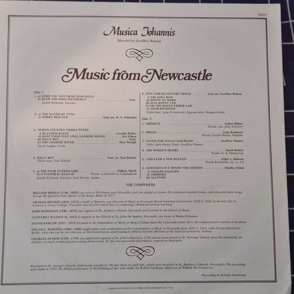 Musica Johannis Directed By Geoffrey Watson – Music From Newcastle (MJ001 / 002)