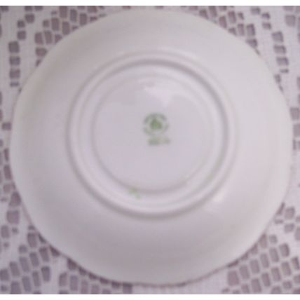Salisbury Bone China DO 1920 Fluted Teacup Saucer Pink & Blue Flowers Gold Trim