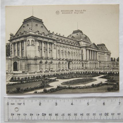vintage large postcard Brussels, Kings Hall