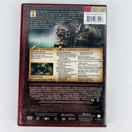 Lord Of the Rings - The Two Towers DVD (Full Screen Edition) LOTR