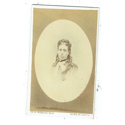 Victorian cdv photo portrait young woman Neath photographer