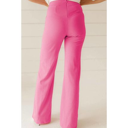 Sachet Pink High Waist Central Seam Flared Pants