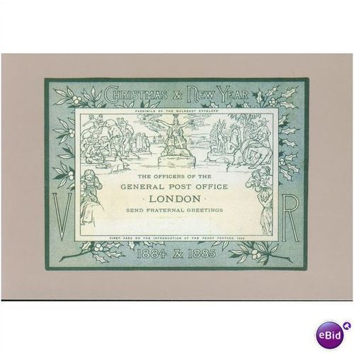 National Postal Museum Postcard - Official Christmas Card of 1884/5 GPO London