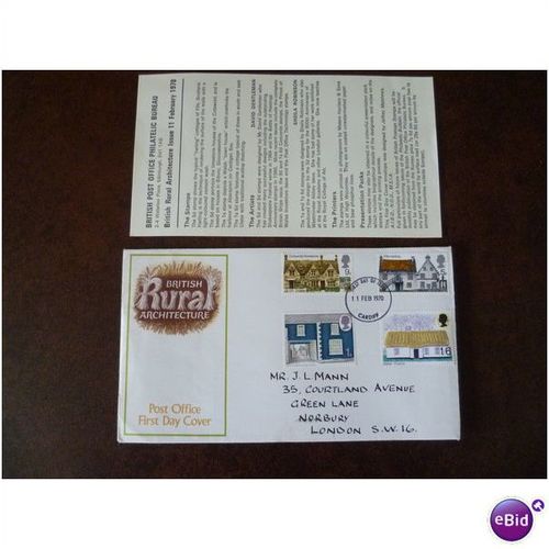 1970 GB British Rural Architecture PO FDC Cardiff FDI