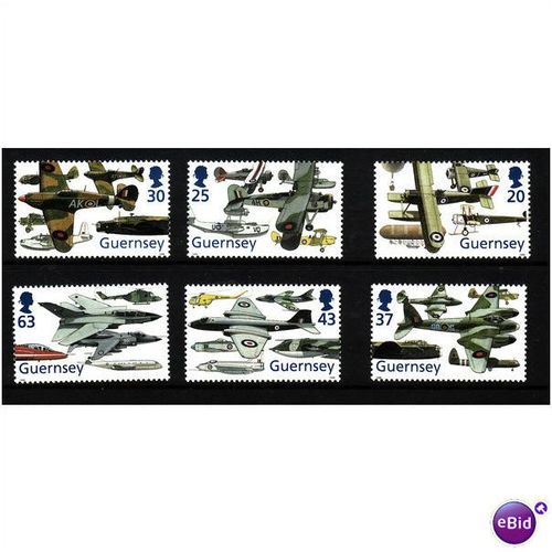 GUERNSEY 1998 MILITARY AVIATION SET 6 VALS U/M MINT