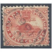 Canada (Colony Of) 1859 SG32 5c Deep Red Fine Used .