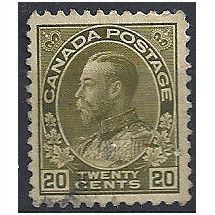 Canada 1911 SG213 20c Olive Fine Used. .