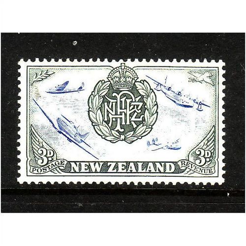NEW ZEALAND 1946 SG 671 3d BADGE AND AIRPLANE M / MINT