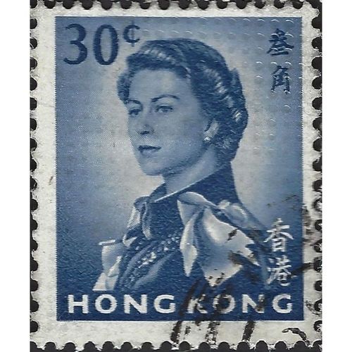 HONG KONG, Queen Elizabeth II, blue 1962, 30c