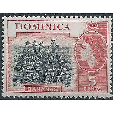 Dominica 1954 SG146 5c Black & Carmine-Red Mounted Mint . ..