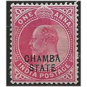 Chamba (ICS) 1903 SG31 1a Carmine Mounted Mint . ..