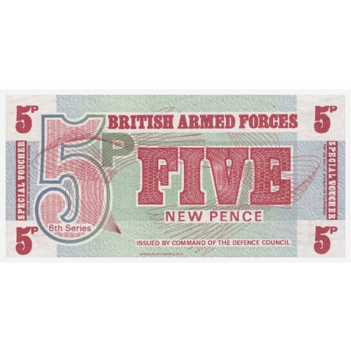 1972 - Great Britain Military Issue 5p Series 6 Banknote UNC