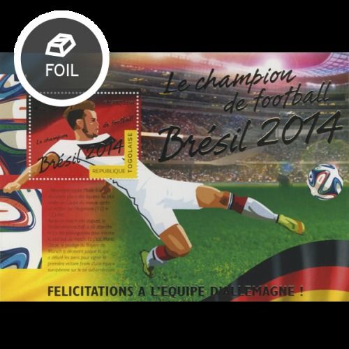 TOGO 2014 SHEET MNH CHAMPIONS FOOTBALL BRAZIL WORLD CUP SOCCER SPORTS 5A