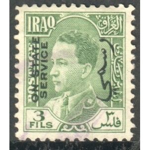 Iraq 1934 - SGO192 - 3f green - (On State Service) King Faisal 11 - used