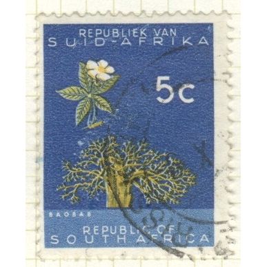 South Africa 1961 - 6c greenish blue/yellow - Adansonia digitata - used