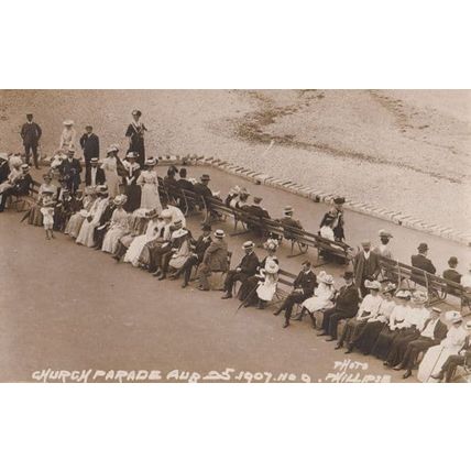 Ilfracombe Devon 1908 Church Parade Lots Seated Antique RPC Postcard