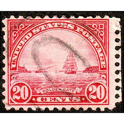 USA 1923 Ship 20c Used Stamp Golden Gate