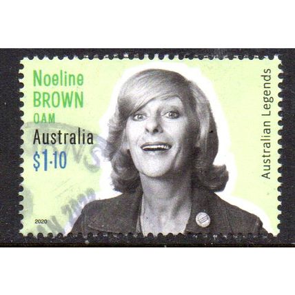 AUSTRALIA: 2020, $1.10 LEGENDS, NOELINE BROWN, USED SHEET PERF STAMP. 601/624